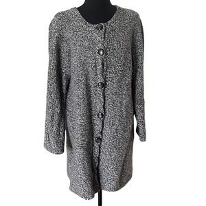 Talbots Woman Vintage Marled Lambswool Angora Cashmere Long‎ Cardigan 1X
